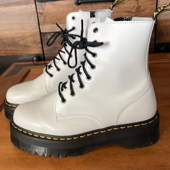 DR. Martens White Jadon Platform Boots Size 10