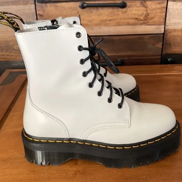 DR. Martens White Jadon Platform Boots Size 10