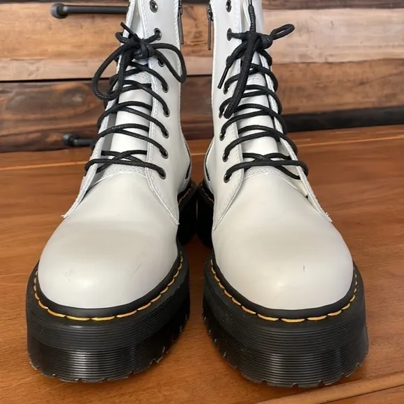 DR. Martens White Jadon Platform Boots Size 10