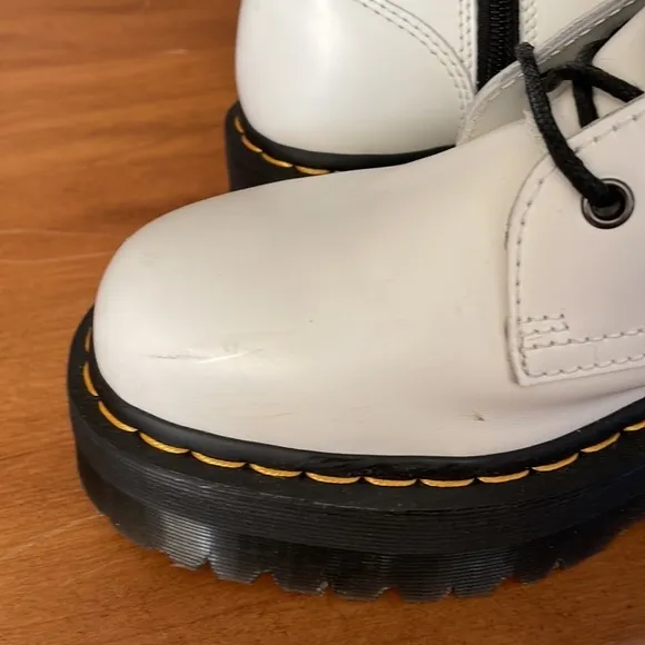 DR. Martens White Jadon Platform Boots Size 10
