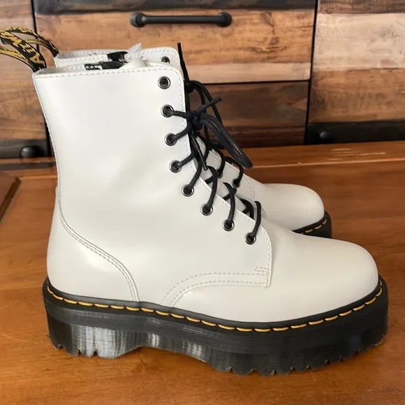 DR. Martens White Jadon Platform Boots Size 10