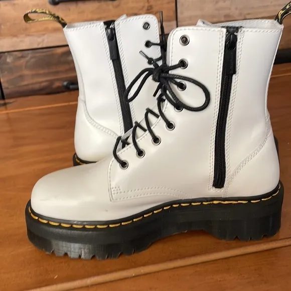 DR. Martens White Jadon Platform Boots Size 10