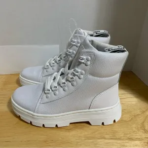 Dr. Martens Womens‎ Combs Platform Combat Boot Size 6 White Combat Ankle