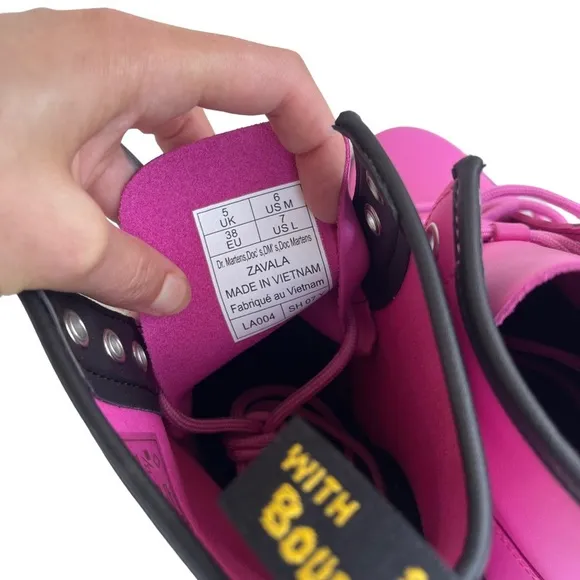 Dr. Martens Women’s Zavala Pink Smooth Leather Combat Boots