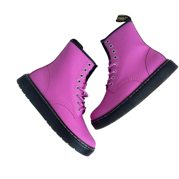 Dr. Martens Women’s Zavala Pink Smooth Leather Combat Boots