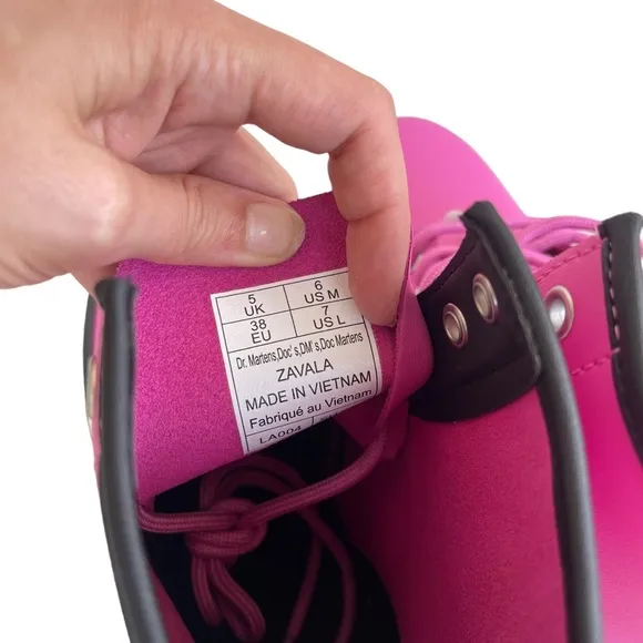 Dr. Martens Women’s Zavala Pink Smooth Leather Combat Boots