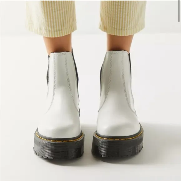 DR. MARTENS x Free People 2976 Quad Leather Platform Chelsea Boot white bootie
