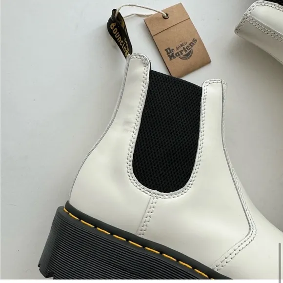 DR. MARTENS x Free People 2976 Quad Leather Platform Chelsea Boot white bootie