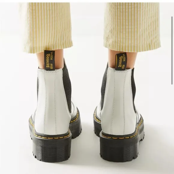 DR. MARTENS x Free People 2976 Quad Leather Platform Chelsea Boot white bootie