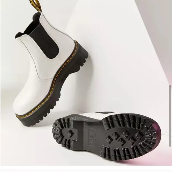 DR. MARTENS x Free People 2976 Quad Leather Platform Chelsea Boot white bootie