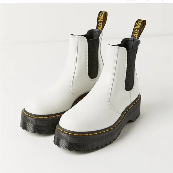 DR. MARTENS x Free People 2976 Quad Leather Platform Chelsea Boot white bootie