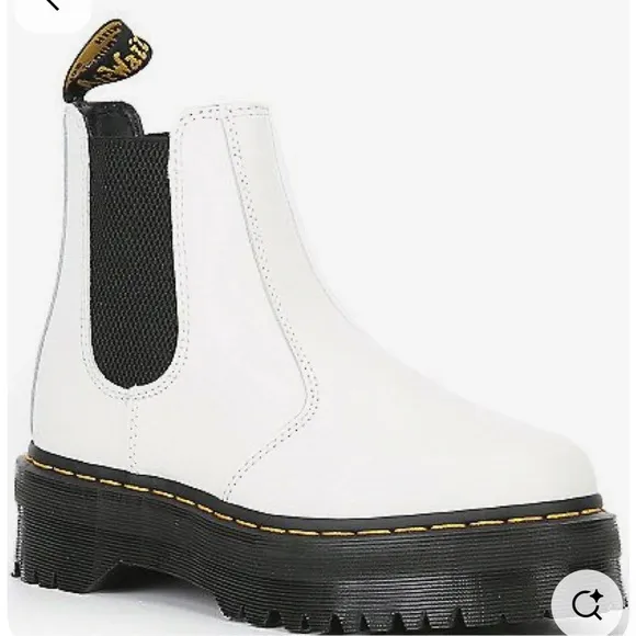 DR. MARTENS x Free People 2976 Quad Leather Platform Chelsea Boot white bootie