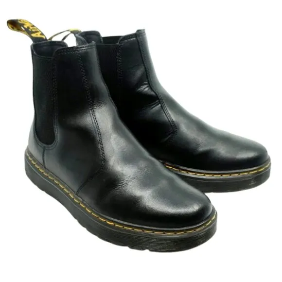 Dr Martens~DORRIAN CHELSEA WOMENS BOOTS~ Black Leather SIZE 8