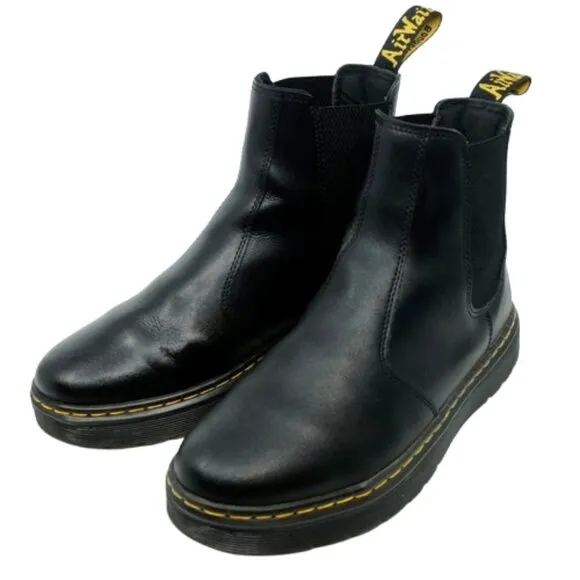Dr Martens~DORRIAN CHELSEA WOMENS BOOTS~ Black Leather SIZE 8