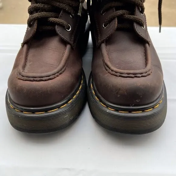 Dr Martens England Brown Leather 8595 Air Walk Platform Ankle Boots Sz WO 8 US