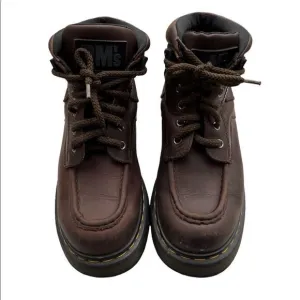 Dr Martens England Brown Leather 8595 Air Walk Platform Ankle Boots Sz WO 8 US