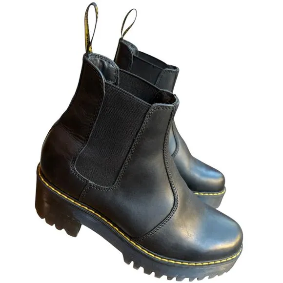 Dr. Martins Black Rometty Lug Sole Platform Chelsea Boots size 9