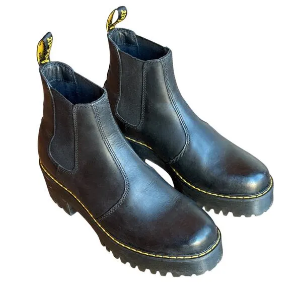Dr. Martins Black Rometty Lug Sole Platform Chelsea Boots size 9