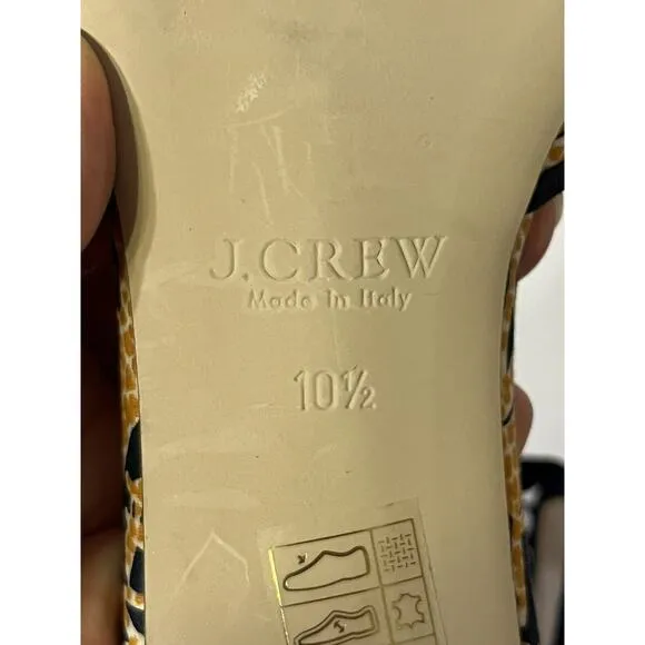 Drake's for J. CREW •Women 10.5• LOW HEELS GIRAFFE PRINT NAVY NUTMEG ITALY $289