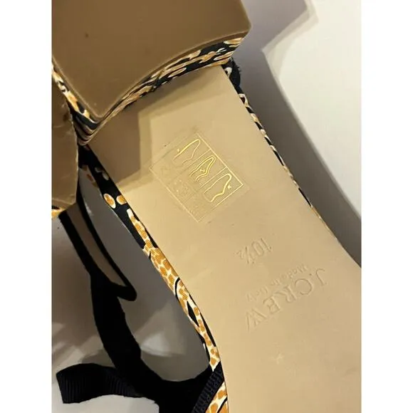 Drake's for J. CREW •Women 10.5• LOW HEELS GIRAFFE PRINT NAVY NUTMEG ITALY $289