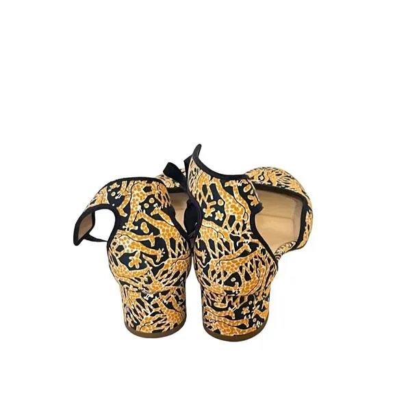 Drake's for J. CREW •Women 10.5• LOW HEELS GIRAFFE PRINT NAVY NUTMEG ITALY $289