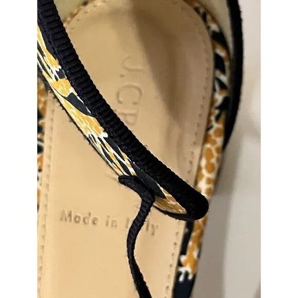 Drake's for J. CREW •Women 10.5• LOW HEELS GIRAFFE PRINT NAVY NUTMEG ITALY $289
