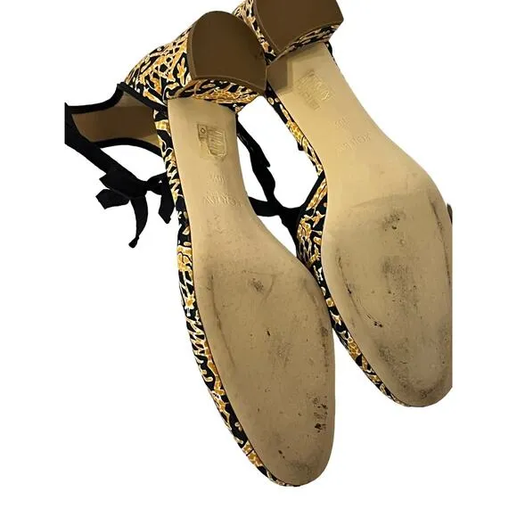 Drake's for J. CREW •Women 10.5• LOW HEELS GIRAFFE PRINT NAVY NUTMEG ITALY $289