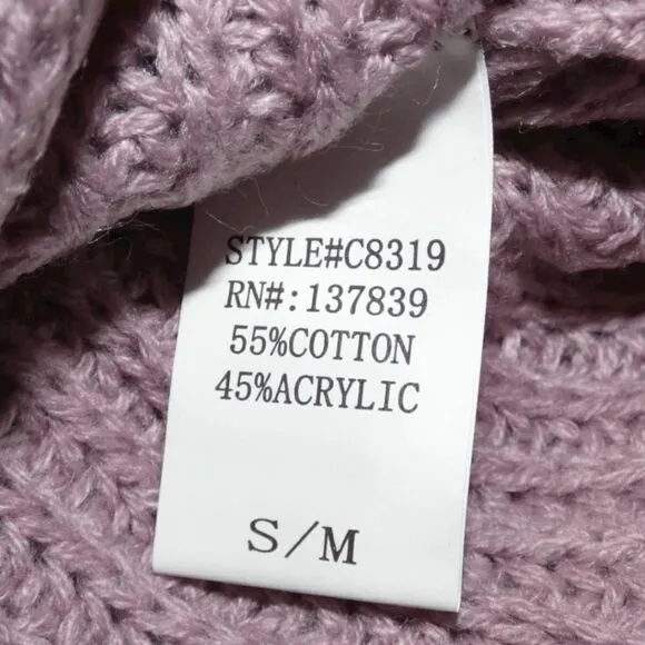 Dreamers Boutique V-Neck High Low Long Sleeve Purple Sweater Size S/M