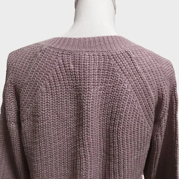 Dreamers Boutique V-Neck High Low Long Sleeve Purple Sweater Size S/M