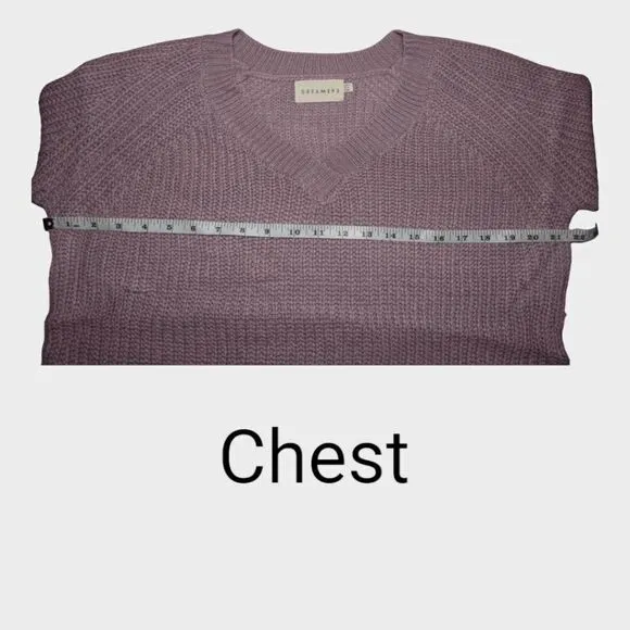 Dreamers Boutique V-Neck High Low Long Sleeve Purple Sweater Size S/M