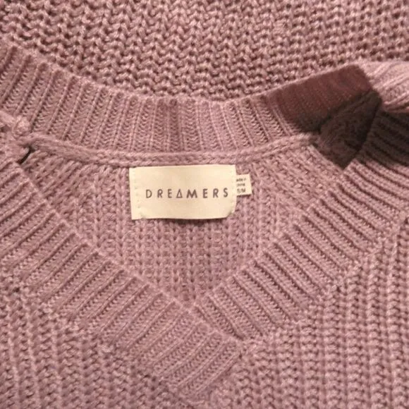 Dreamers Boutique V-Neck High Low Long Sleeve Purple Sweater Size S/M