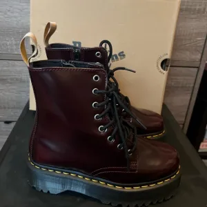 Dr.Martens Vegan Jadon II Cherry Red Platform boots. size 7