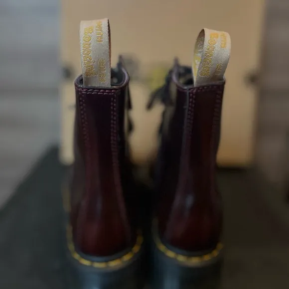 Dr.Martens Vegan Jadon II Cherry Red Platform boots. size 7