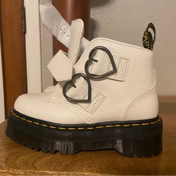 Dr.Marten’s white leather girl platform boots