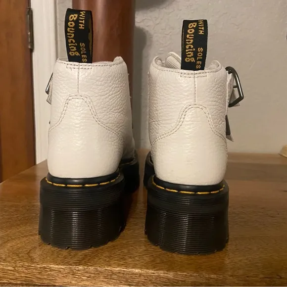 Dr.Marten’s white leather girl platform boots