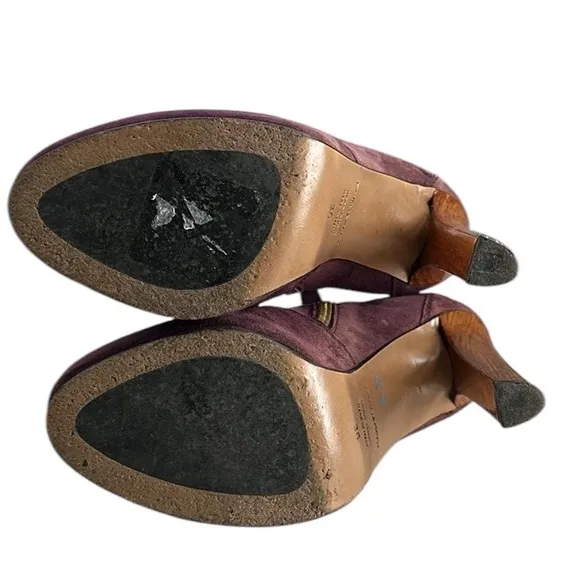 Dsquared2 Ankle boots purple Seude wood like heeled platform luxury y2k sz 5