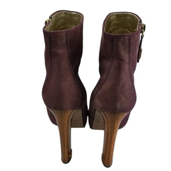 Dsquared2 Ankle boots purple Seude wood like heeled platform luxury y2k sz 5