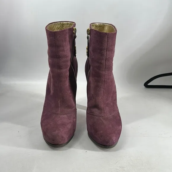 Dsquared2 Ankle boots purple Seude wood like heeled platform luxury y2k sz 5