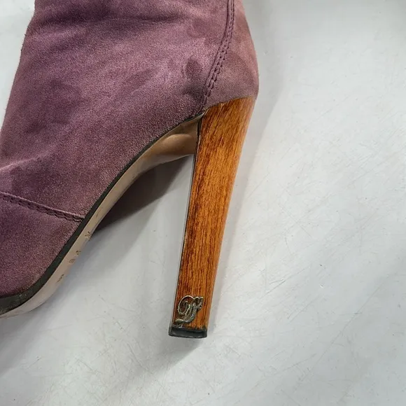 Dsquared2 Ankle boots purple Seude wood like heeled platform luxury y2k sz 5