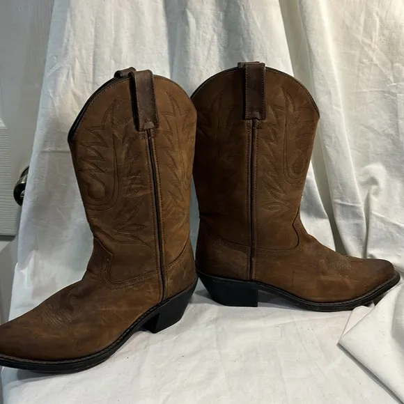 Durango Women's Western 11&quot; Leather Boots Tan 2&quot; Block Heel  RD4112 EU 41 US 9 M