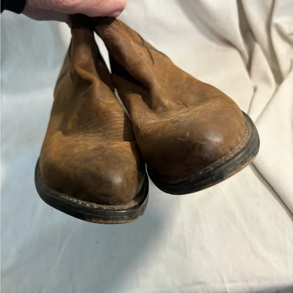 Durango Women's Western 11&quot; Leather Boots Tan 2&quot; Block Heel  RD4112 EU 41 US 9 M