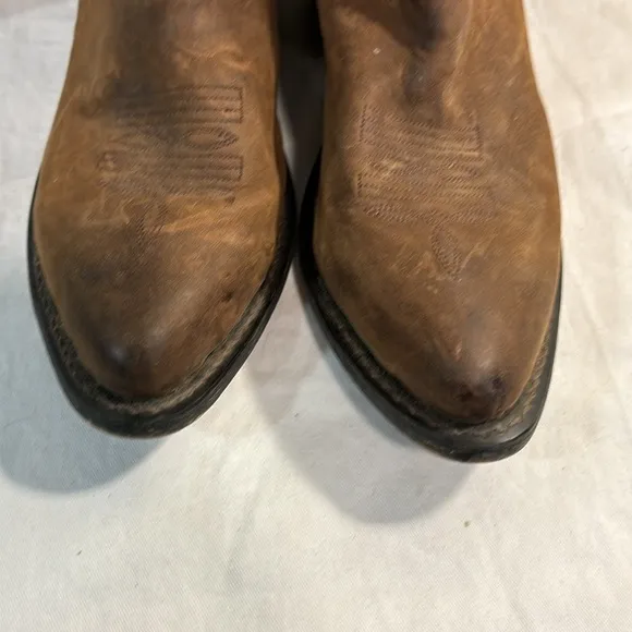 Durango Women's Western 11&quot; Leather Boots Tan 2&quot; Block Heel  RD4112 EU 41 US 9 M