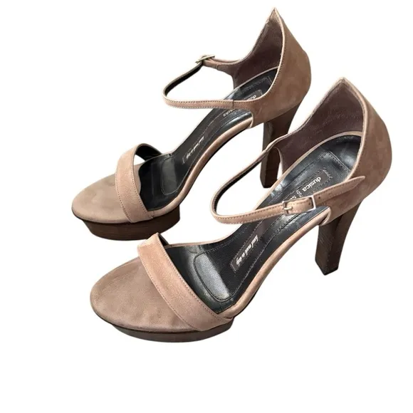 Dusica Kotur Sacks Handmade in Italy Suede Platform Sandals Taupe Size 37.5