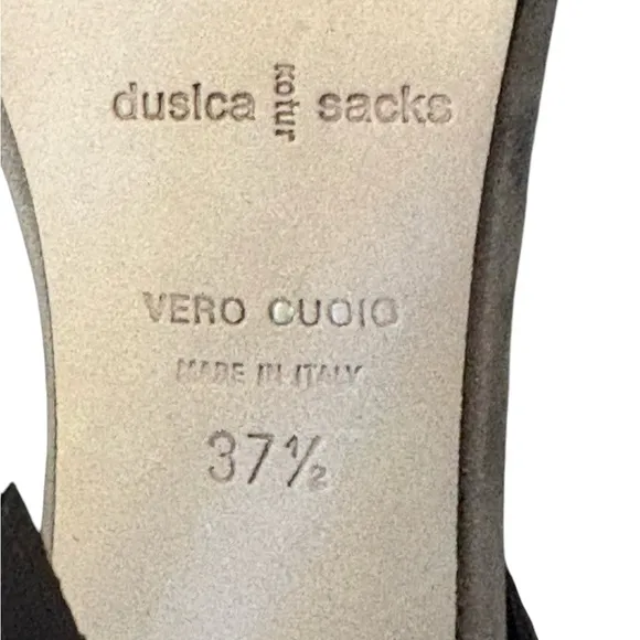 Dusica Kotur Sacks Handmade in Italy Suede Platform Sandals Taupe Size 37.5