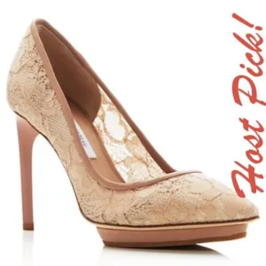 DVF New Designer Heels ITALY Shoes Lace Leather Platform Stiletto Dress Pump🎉HP