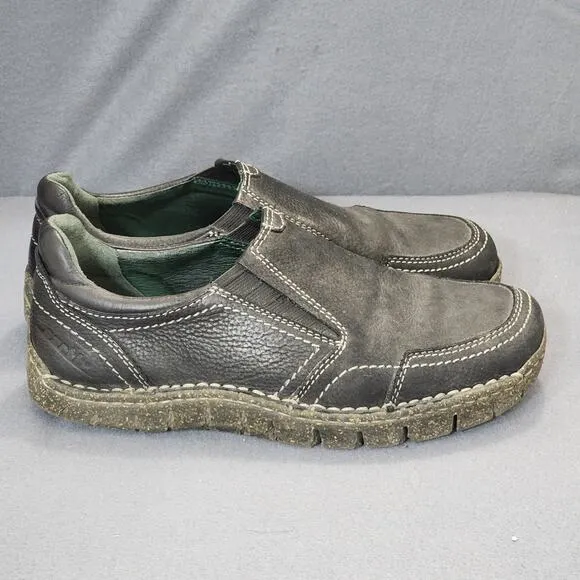 Earth Mens Black Leather Shoes Brady 9.5 B Slip On Casual Walking Hiking