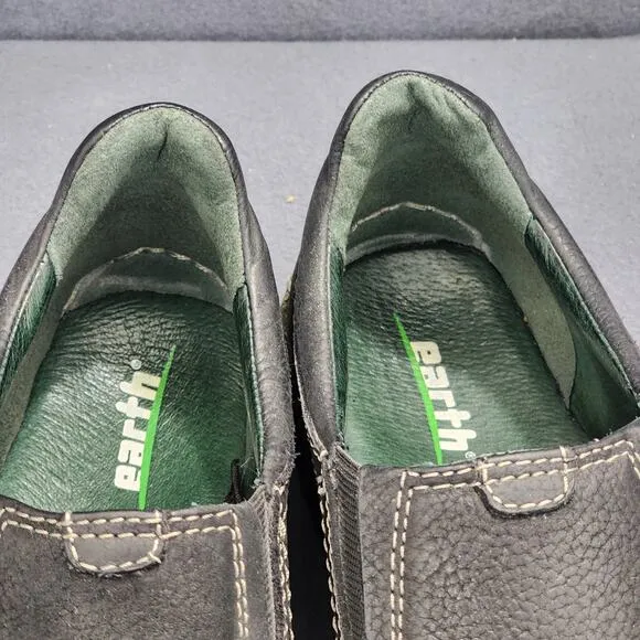 Earth Mens Black Leather Shoes Brady 9.5 B Slip On Casual Walking Hiking