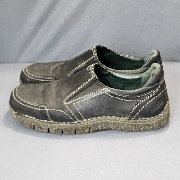 Earth Mens Black Leather Shoes Brady 9.5 B Slip On Casual Walking Hiking