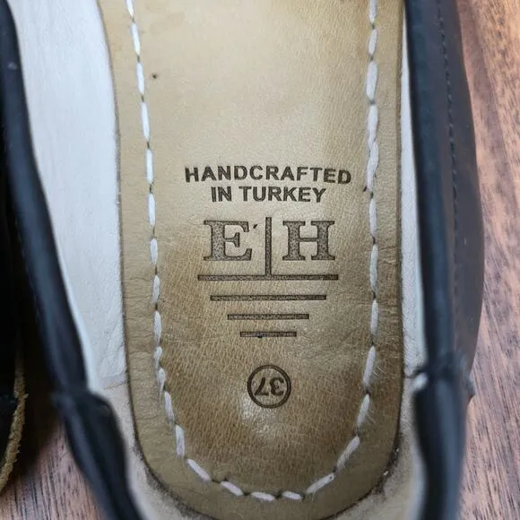 Earthing Harmony Ballet Flats Women's 6 Black Leather Grounding Barefoot Shoes