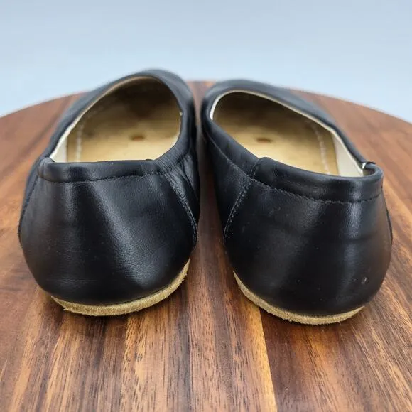 Earthing Harmony Ballet Flats Women's 6 Black Leather Grounding Barefoot Shoes